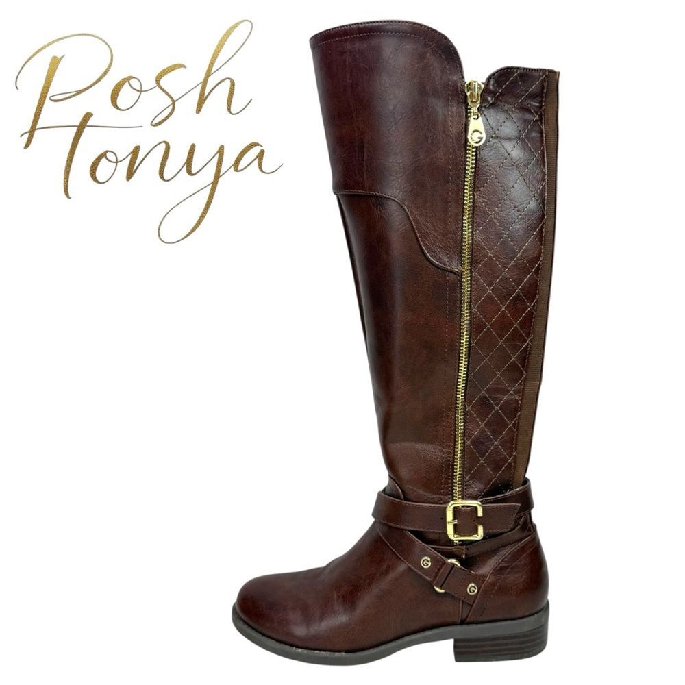G by Guess Haydin Knee High Riding Boots Brown Size 6 Equestrian
